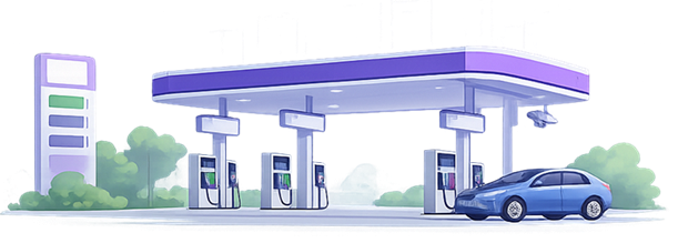 Petrol station illustration