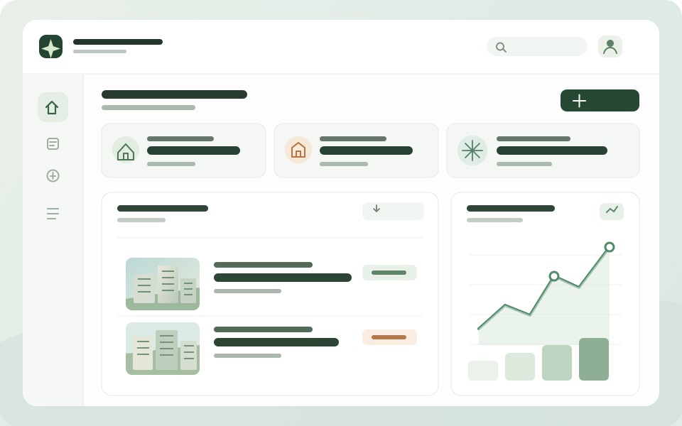 Property intelligence dashboard with residential project listings and market analytics